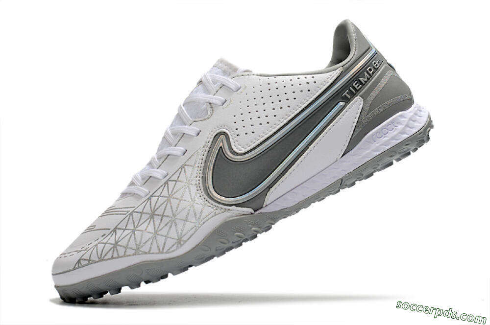 Nike React Tiempo Legend 9 Pro TF Low-Tops Football Shoes - Grey/White 5