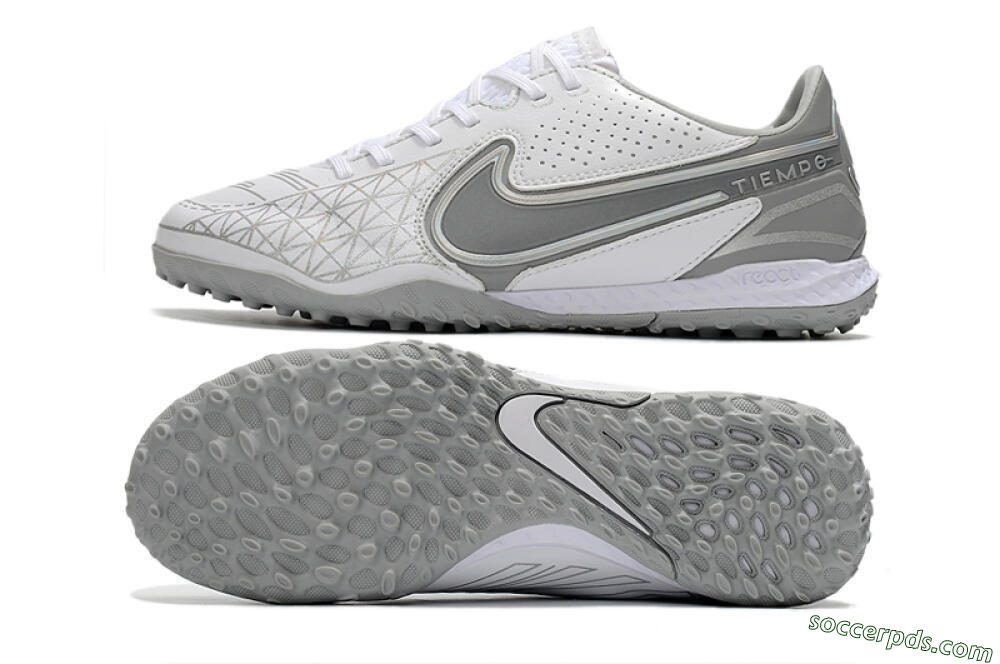 Nike React Tiempo Legend 9 Pro TF Low-Tops Football Shoes - Grey/White 0