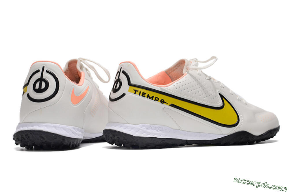 Nike React Tiempo Legend 9 Pro TF Low-Tops Football Shoes - White/Yellow/Black 6