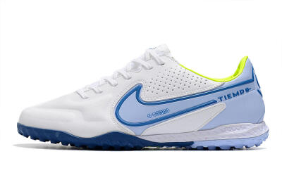 Nike React Tiempo Legend 9 Pro TF Low-Tops Football Shoes - White/Blue/Yellow