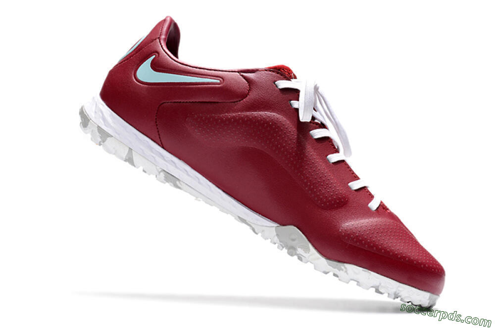 Nike React Tiempo Legend 9 Pro TF Low-Tops Football Shoes - Red/White/Jade 4