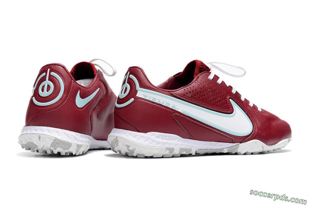 Nike React Tiempo Legend 9 Pro TF Low-Tops Football Shoes - Red/White/Jade 6