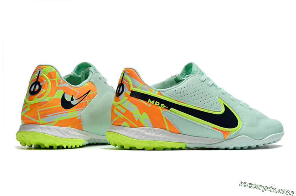 Nike React Tiempo Legend 9 Pro TF Low-Tops Football Shoes - Jade/Yellow/Orange/Black 6