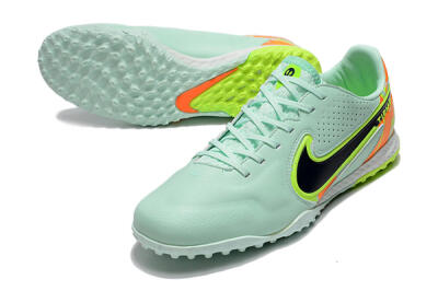 Nike React Tiempo Legend 9 Pro TF Low-Tops Football Shoes - Jade/Yellow/Orange/Black