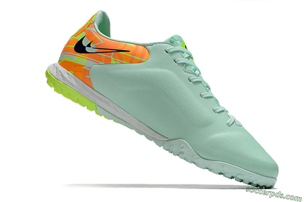 Nike React Tiempo Legend 9 Pro TF Low-Tops Football Shoes - Jade/Yellow/Orange/Black 4