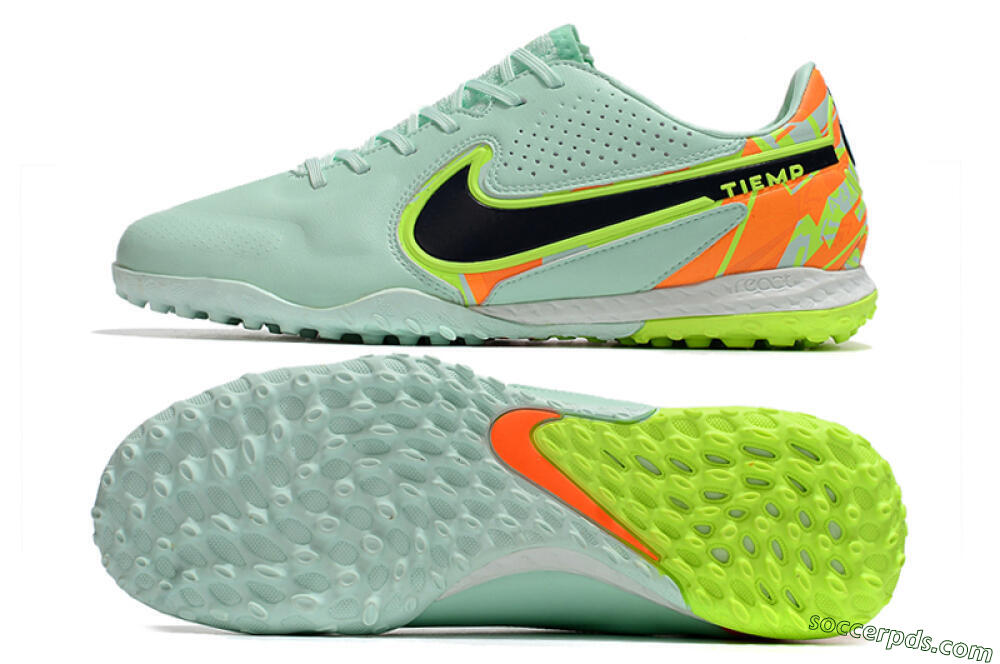 Nike React Tiempo Legend 9 Pro TF Low-Tops Football Shoes - Jade/Yellow/Orange/Black 0
