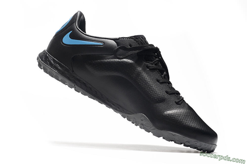 Nike React Tiempo Legend 9 Pro TF Low-Tops Football Shoes - Black/Gold/Blue 4