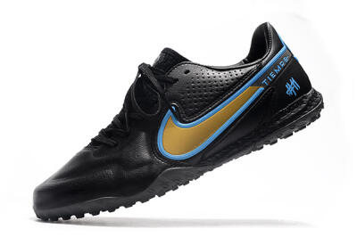 Nike React Tiempo Legend 9 Pro TF Low-Tops Football Shoes - Black/Gold/Blue