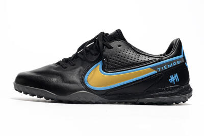 Nike React Tiempo Legend 9 Pro TF Low-Tops Football Shoes - Black/Gold/Blue