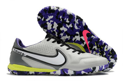 Nike React Tiempo Legend 9 Pro TF Low-Tops Football Shoes - Grey/White/Black/Yellow