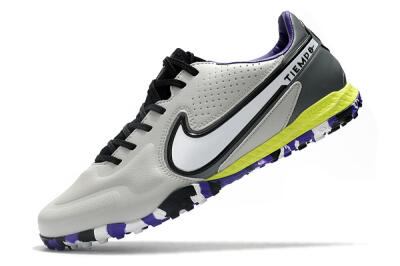 Nike React Tiempo Legend 9 Pro TF Low-Tops Football Shoes - Grey/White/Black/Yellow