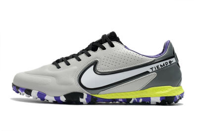 Nike React Tiempo Legend 9 Pro TF Low-Tops Football Shoes - Grey/White/Black/Yellow