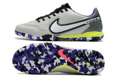 Nike React Tiempo Legend 9 Pro TF Low-Tops Football Shoes - Grey/White/Black/Yellow
