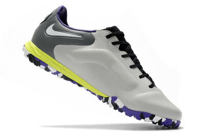 Nike React Tiempo Legend 9 Pro TF Low-Tops Football Shoes - Grey/White/Black/Yellow