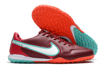 Nike React Tiempo Legend 9 Pro TF Low-Tops Football Shoes - Red/White/Jade