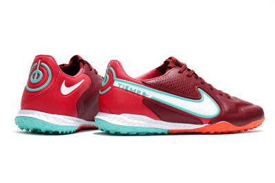 Nike React Tiempo Legend 9 Pro TF Low-Tops Football Shoes - Red/White/Jade