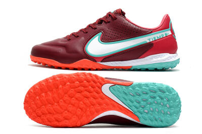Nike React Tiempo Legend 9 Pro TF Low-Tops Football Shoes - Red/White/Jade