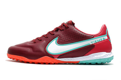 Nike React Tiempo Legend 9 Pro TF Low-Tops Football Shoes - Red/White/Jade