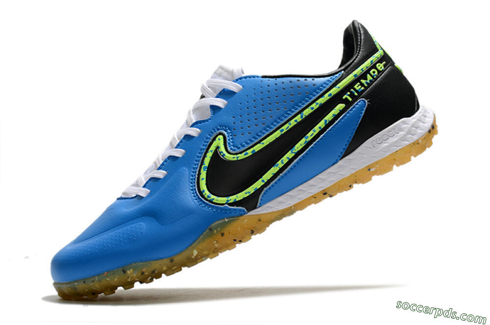Nike React Tiempo Legend 9 Pro TF Low-Tops Football Shoes - Blue/Black/Yellow 5