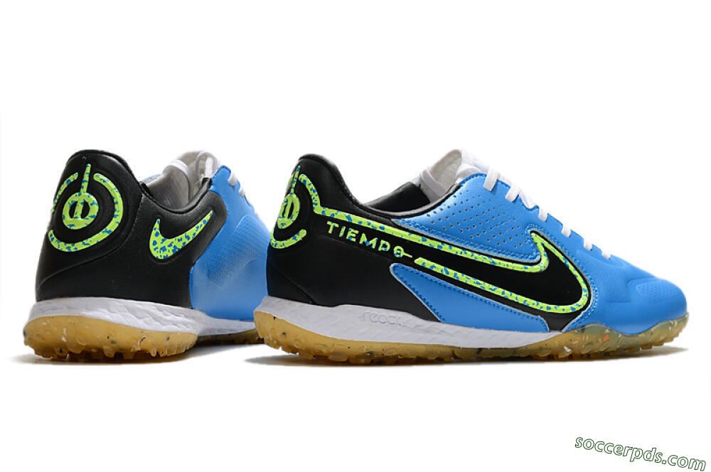 Nike React Tiempo Legend 9 Pro TF Low-Tops Football Shoes - Blue/Black/Yellow 6