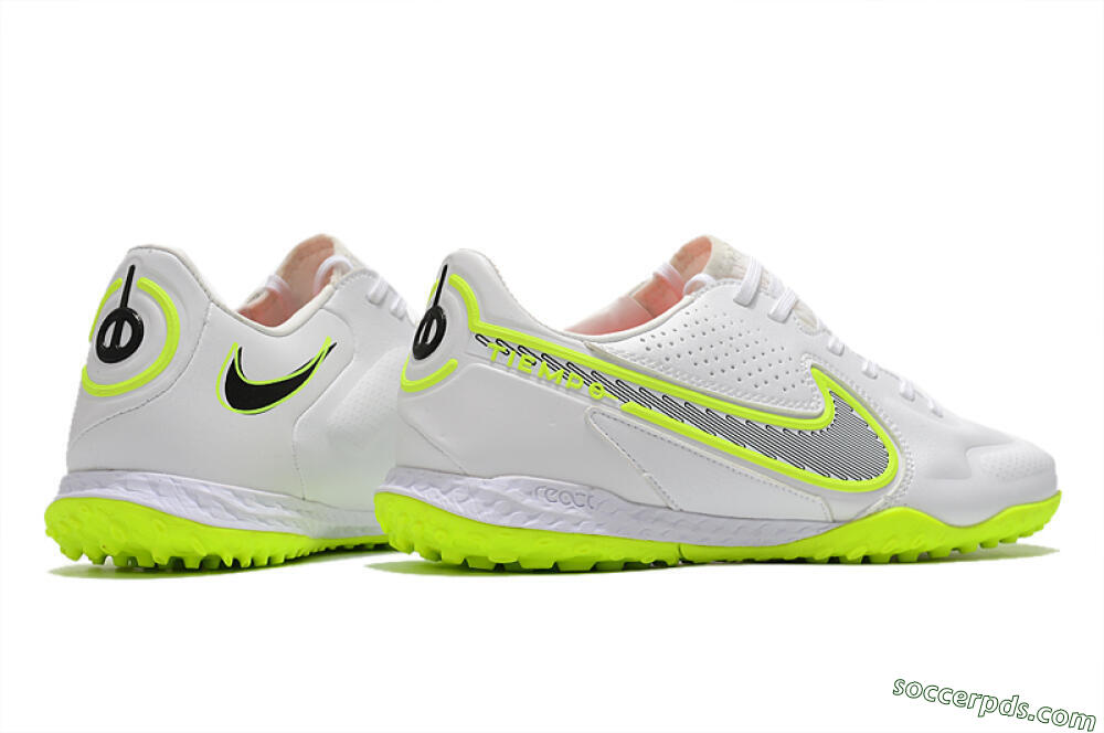 Nike React Tiempo Legend 9 Pro TF Low-Tops Football Shoes - White/Yellow/Black 6