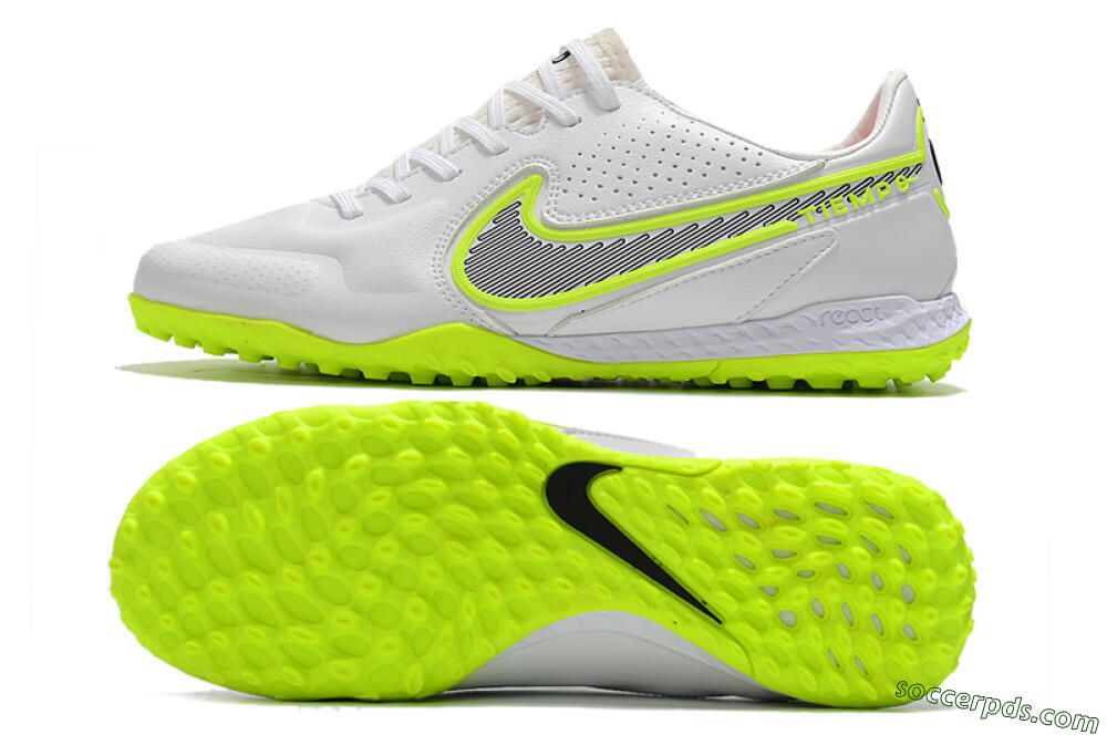 Nike React Tiempo Legend 9 Pro TF Low-Tops Football Shoes - White/Yellow/Black 0
