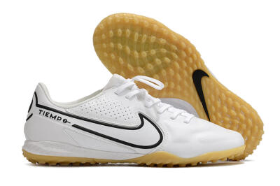 Nike React Tiempo Legend 9 Pro TF Low-Tops Football Shoes - White/Black/Brown