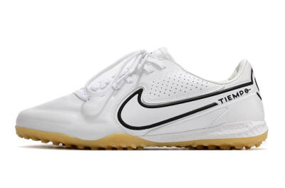 Nike React Tiempo Legend 9 Pro TF Low-Tops Football Shoes - White/Black/Brown