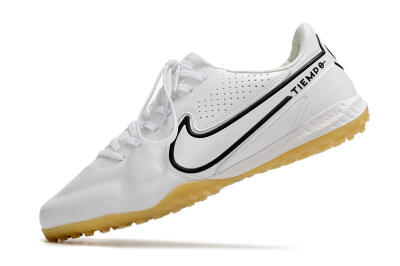Nike React Tiempo Legend 9 Pro TF Low-Tops Football Shoes - White/Black/Brown
