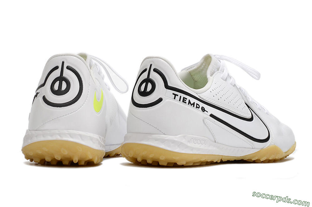 Nike React Tiempo Legend 9 Pro TF Low-Tops Football Shoes - White/Black/Brown 6