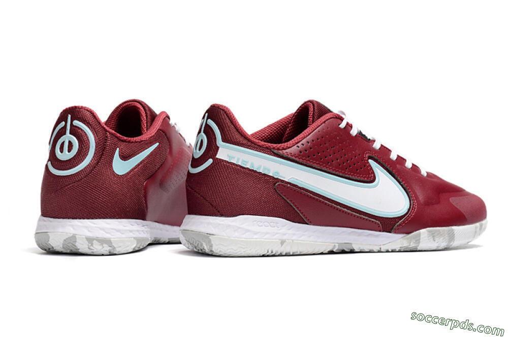 Nike React Tiempo Legend 9 Pro IC Low-Tops Football Shoes - Red/White/Jade 6