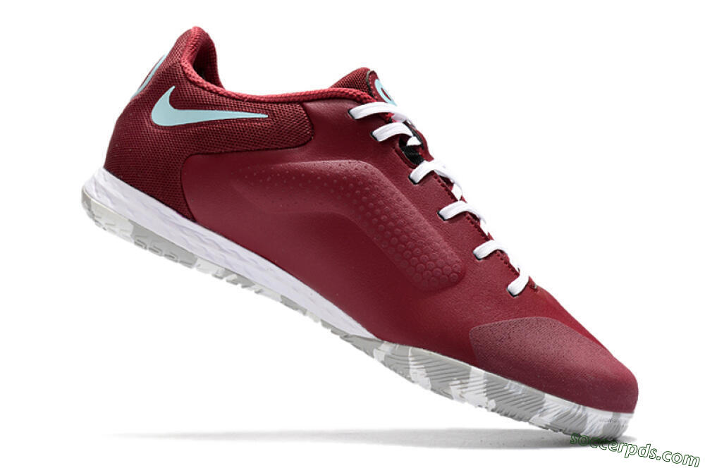 Nike React Tiempo Legend 9 Pro IC Low-Tops Football Shoes - Red/White/Jade 4