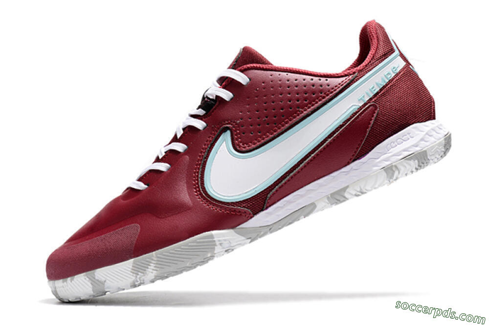 Nike React Tiempo Legend 9 Pro IC Low-Tops Football Shoes - Red/White/Jade 5