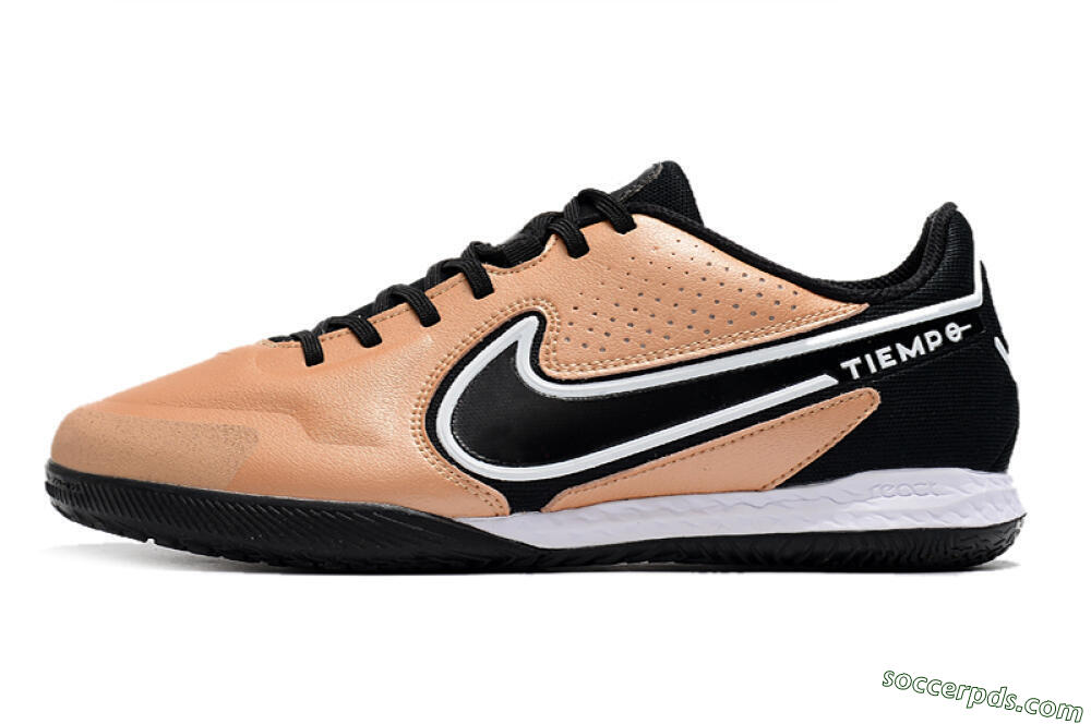 Nike React Tiempo Legend 9 Pro IC Low-Tops Football Shoes - Gold/Black/White 2