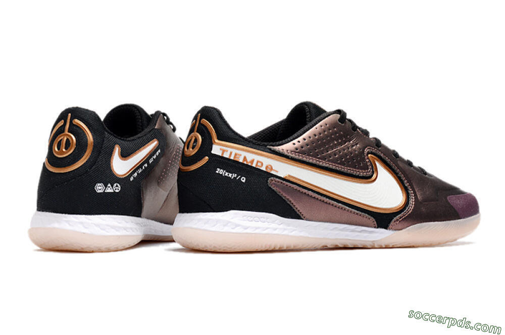 Nike React Tiempo Legend 9 Pro IC Low-Tops Football Shoes - Gold/White/Black 6