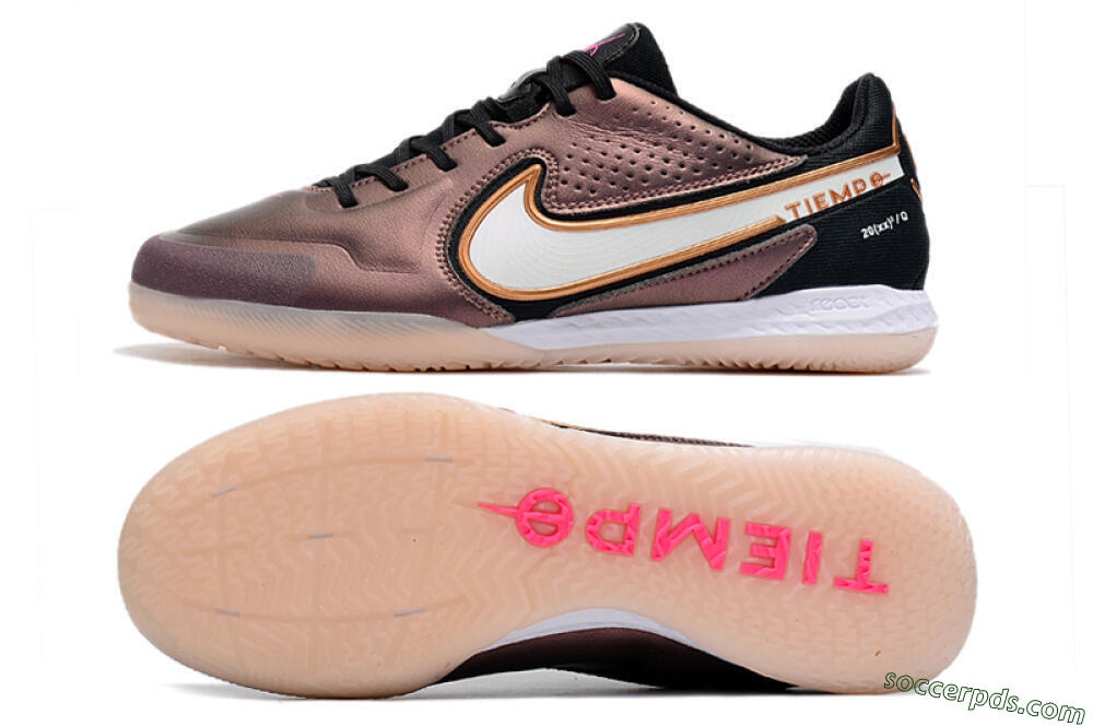 Nike React Tiempo Legend 9 Pro IC Low-Tops Football Shoes - Gold/White/Black 0