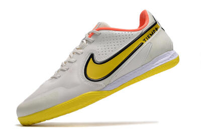 Nike React Tiempo Legend 9 Pro IC Low-Tops Football Shoes - White/Black/Yellow