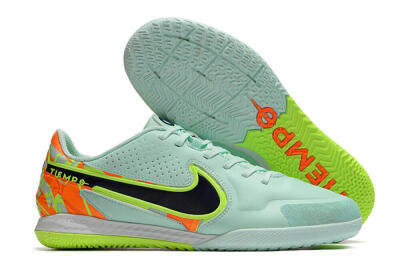 Nike React Tiempo Legend 9 Pro IC Low-Tops Football Shoes - Jade/Black/Yellow/Red