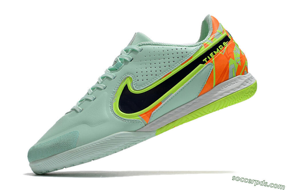 Nike React Tiempo Legend 9 Pro IC Low-Tops Football Shoes - Jade/Black/Yellow/Red 5