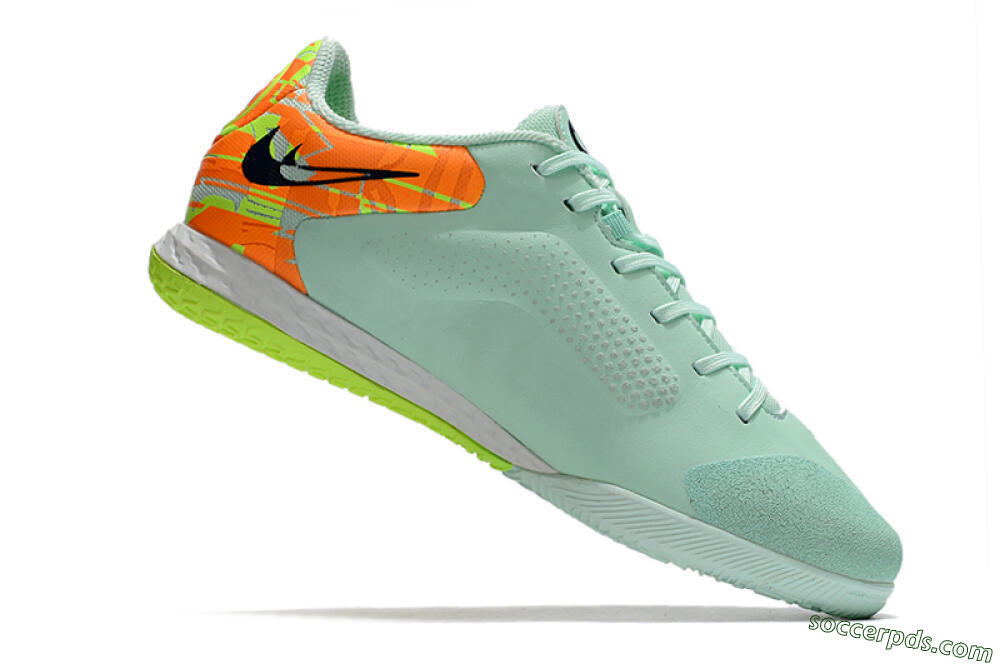 Nike React Tiempo Legend 9 Pro IC Low-Tops Football Shoes - Jade/Black/Yellow/Red 4