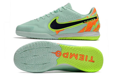 Nike React Tiempo Legend 9 Pro IC Low-Tops Football Shoes - Jade/Black/Yellow/Red