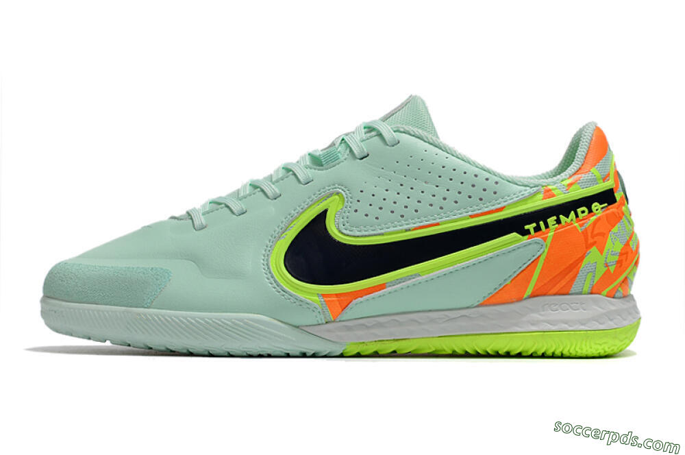 Nike React Tiempo Legend 9 Pro IC Low-Tops Football Shoes - Jade/Black/Yellow/Red 2
