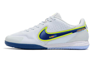 Nike React Tiempo Legend 9 Pro IC Low-Tops Football Shoes - White/Blue/Yellow