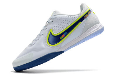 Nike React Tiempo Legend 9 Pro IC Low-Tops Football Shoes - White/Blue/Yellow