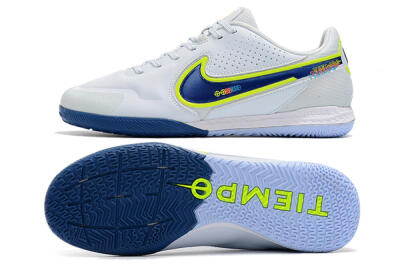 Nike React Tiempo Legend 9 Pro IC Low-Tops Football Shoes - White/Blue/Yellow