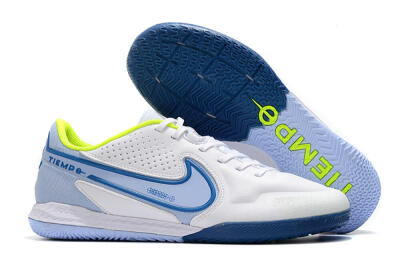 Nike React Tiempo Legend 9 Pro IC Low-Tops Football Shoes - White/Blue/Yellow