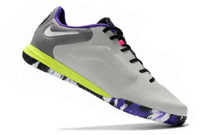 Nike React Tiempo Legend 9 Pro IC Low-Tops Football Shoes - Grey/White/Black/Yellow
