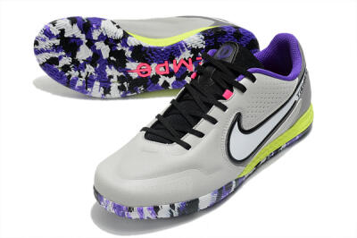 Nike React Tiempo Legend 9 Pro IC Low-Tops Football Shoes - Grey/White/Black/Yellow