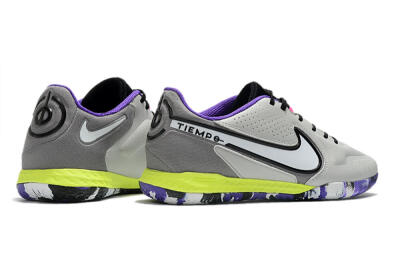 Nike React Tiempo Legend 9 Pro IC Low-Tops Football Shoes - Grey/White/Black/Yellow