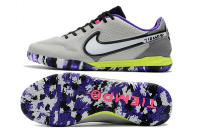 Nike React Tiempo Legend 9 Pro IC Low-Tops Football Shoes - Grey/White/Black/Yellow